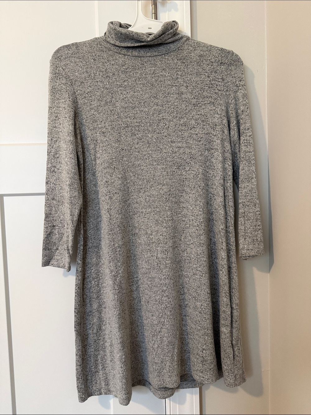 American Eagle Outfitters Heather Gray Turtleneck Swing Dress